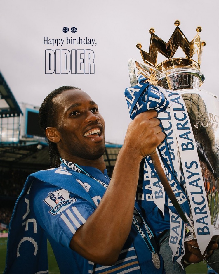 切爾西祝德羅巴47歲生日快樂，球員164粒進(jìn)球隊(duì)史第四&隨隊(duì)獲14冠