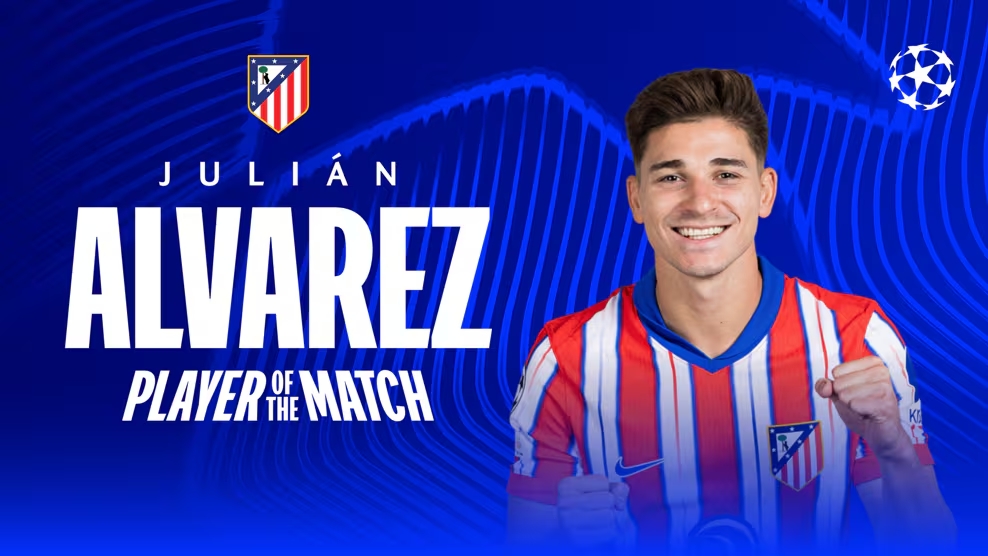 點(diǎn)球違例被判無效！官方：阿爾瓦雷斯當(dāng)選馬競vs皇馬全場最佳