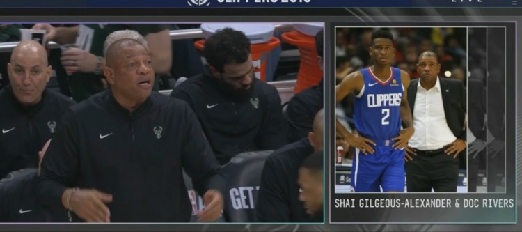 昔日師徒！雷鹿大戰(zhàn)期間導播曬出里弗斯和亞歷山大快船時期同框圖