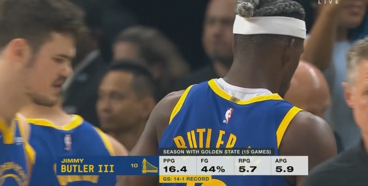 硬！巴特勒為勇士出戰(zhàn)15場 場均16.4分5.7板5.9助&戰(zhàn)績14勝1負