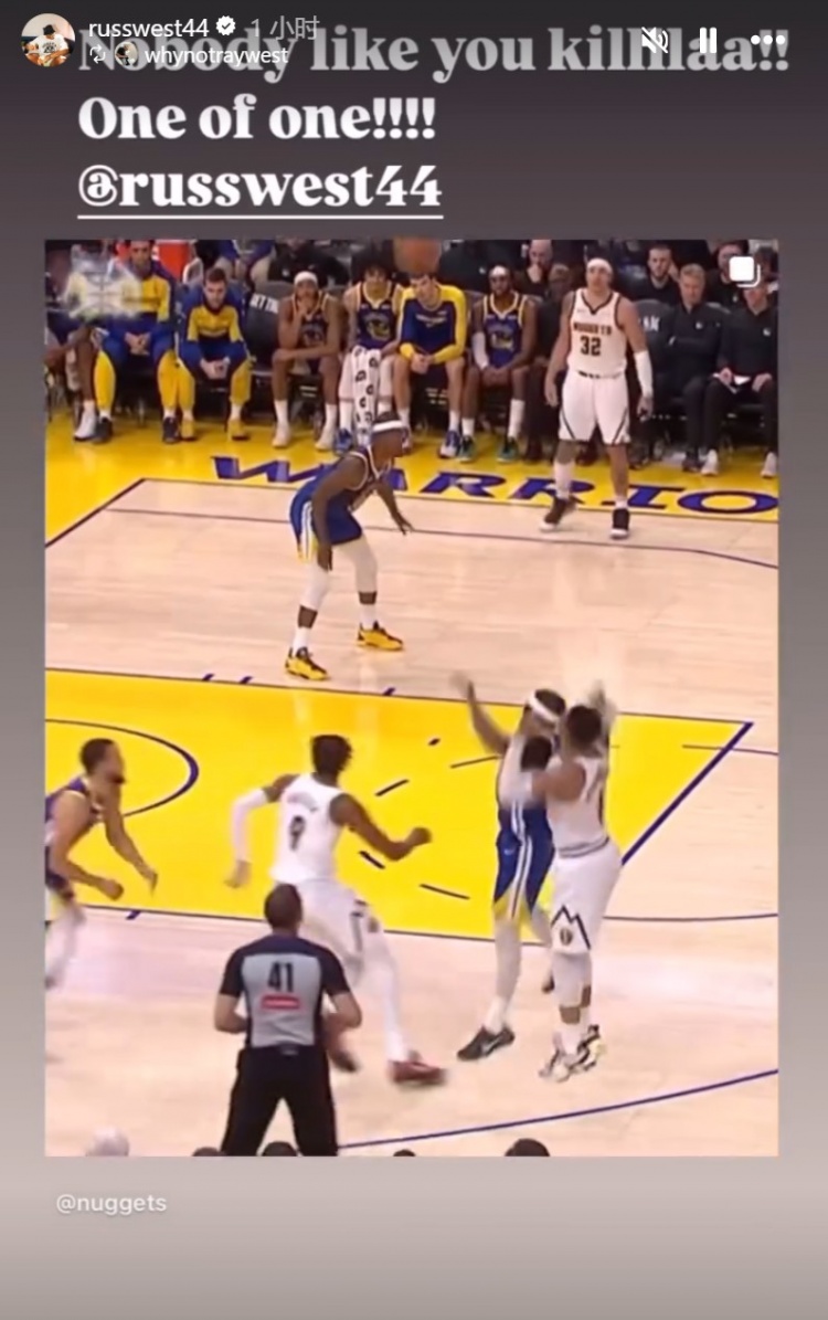 被稱贊為獨一無二的殺手！威少轉(zhuǎn)發(fā)自己的關(guān)鍵三分