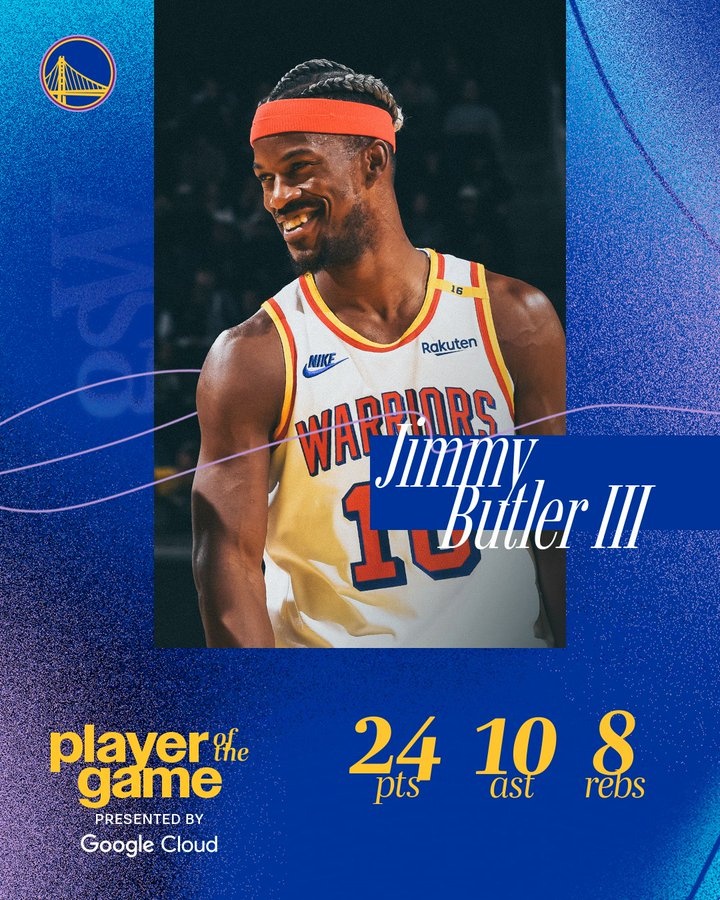 罰球11中11砍下24+8+10！勇士官方評選本場最佳 巴特勒當選