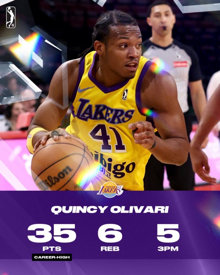 火力全開！奧利瓦里在南灣湖人單場(chǎng)砍35分6板2助&仍難阻球隊(duì)失利