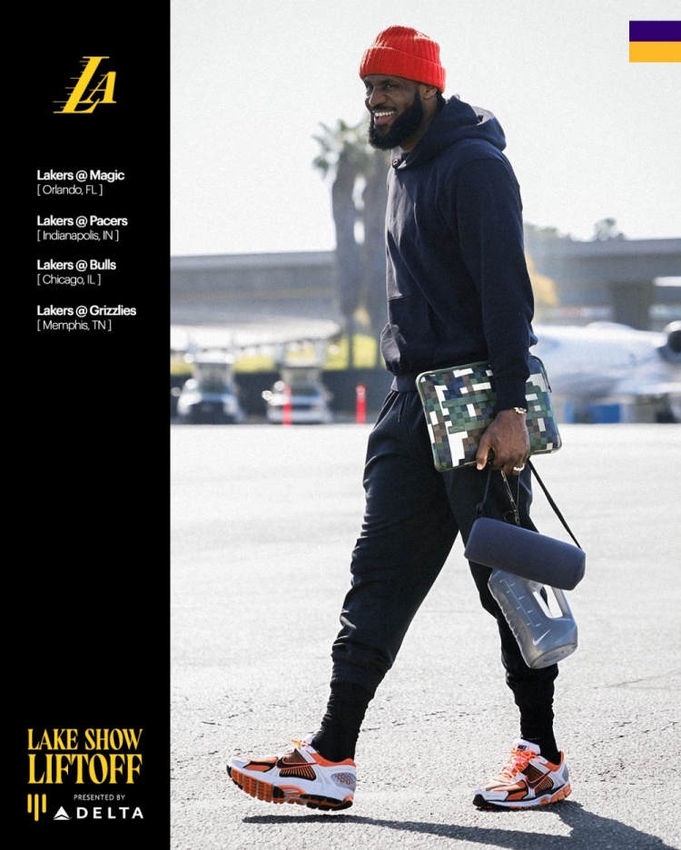 開啟4連客！湖人官推曬詹姆斯、八村塁和里夫斯登機照